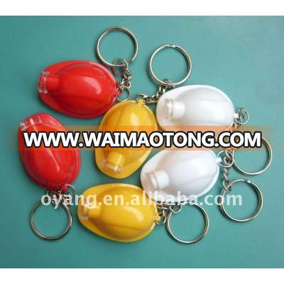 Helmet light LED key chains,plastic key chain