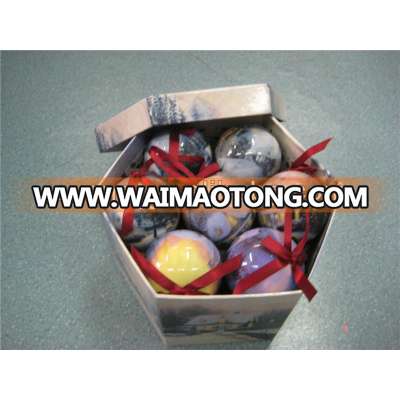 Hot selling 2013 5cm6cm7cm8cm New Painting Christmas balls Paper Christmas balls Foam Christma balls